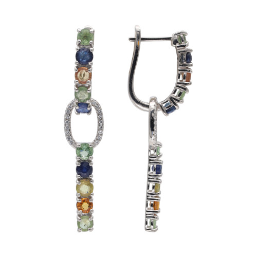 Серебряные серьги с сапфирами