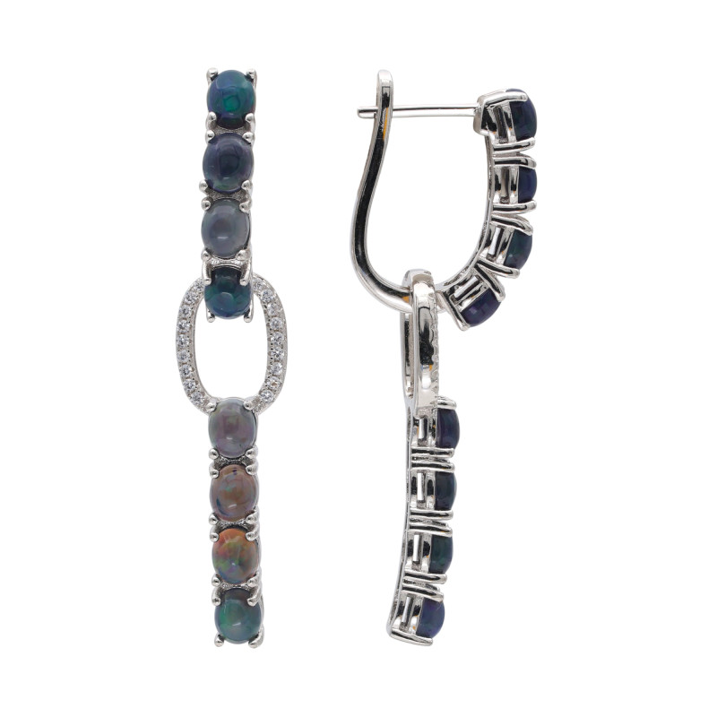 Серебряные серьги с опалами