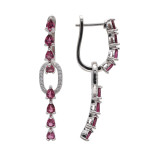 Серебряные серьги с родолитами