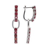 Серебряные серьги с рубинами