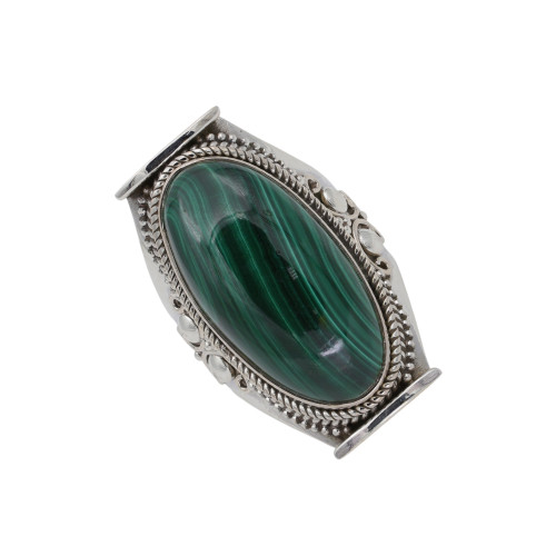 Серебряное кольцо с малахитом