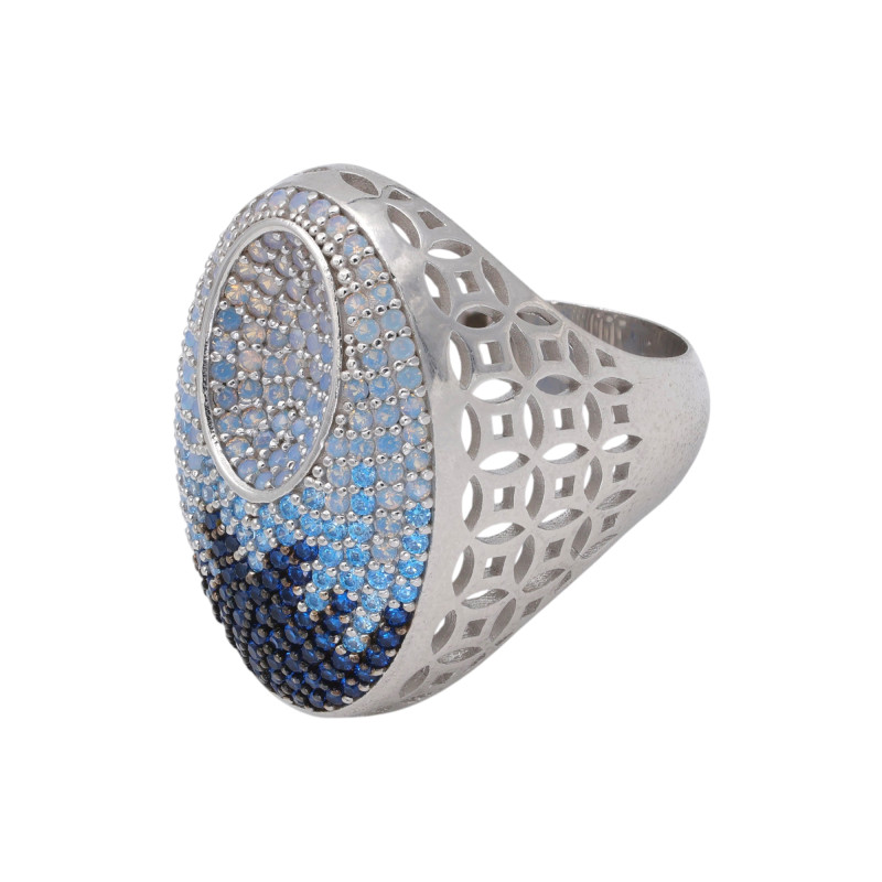 Кольцо из серебра с кубическими циркониями