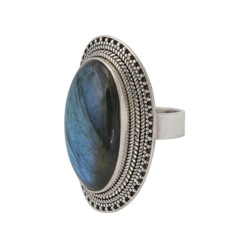 Кольцо из серебра с лабрадоритом