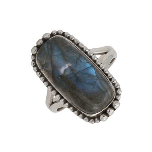 Кольцо из серебра с лабрадоритом