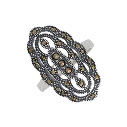 Серебряное кольцо с марказитом