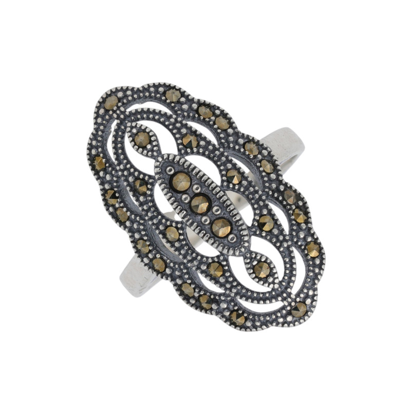 Серебряное кольцо с марказитом