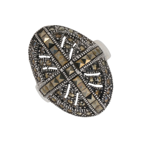 Кольцо из серебра с марказитами