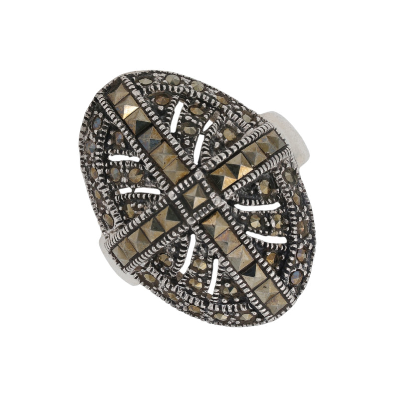 Кольцо из серебра с марказитами