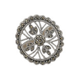 Кольцо серебряное с марказитом