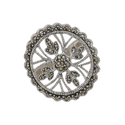 Кольцо серебряное с марказитом