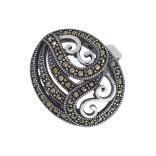 Серебряное кольцо с марказитами