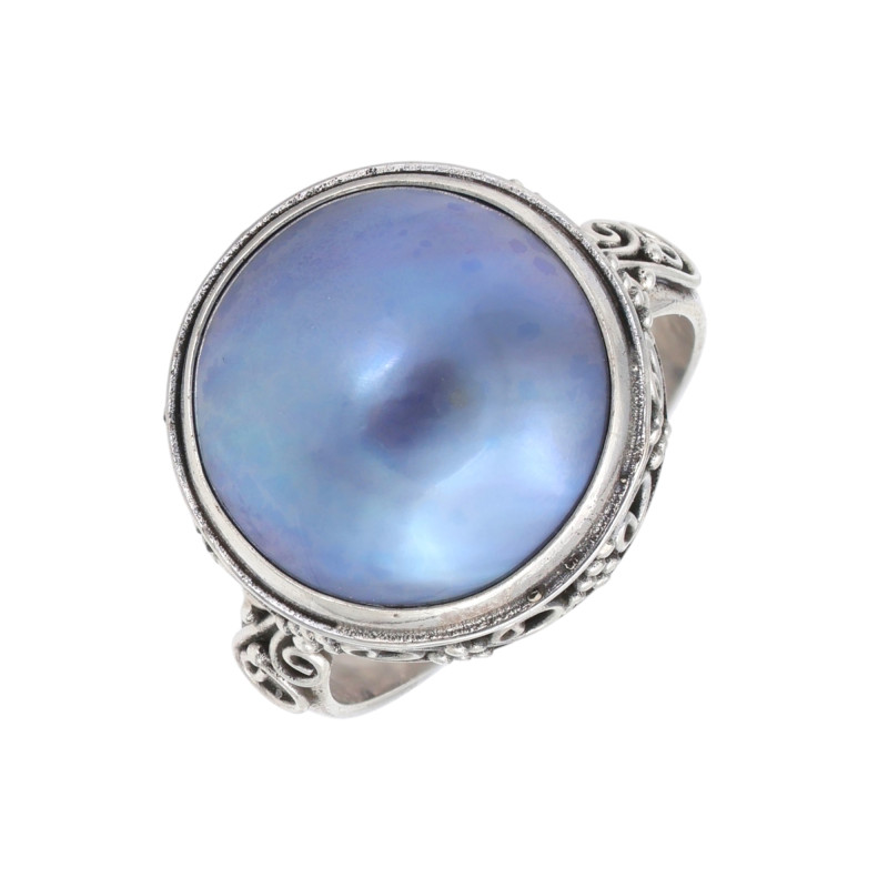 Серебряное кольцо с жемчугом