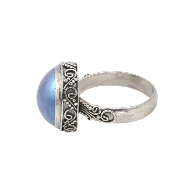 Серебряное кольцо с жемчугом