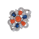 Серебряное кольцо с кораллом
