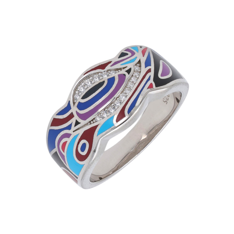 Кольцо из серебра с эмалью