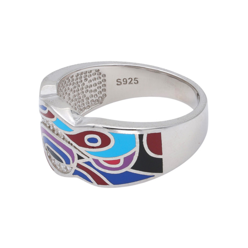 Кольцо из серебра с эмалью