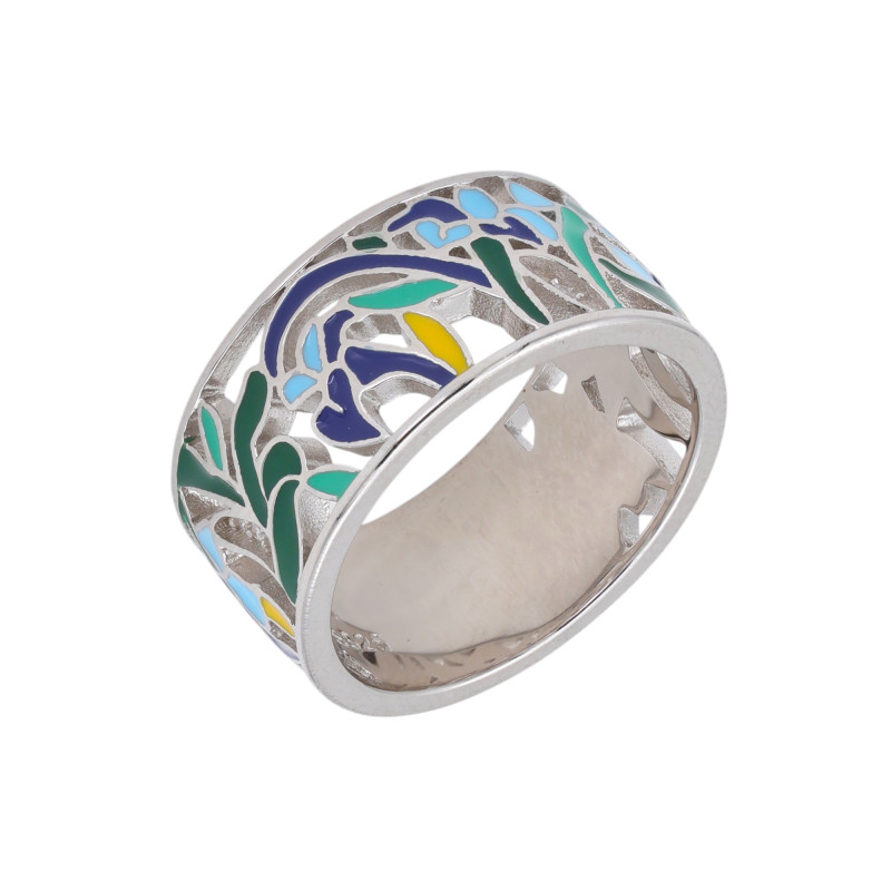 Кольцо из серебра с эмалью