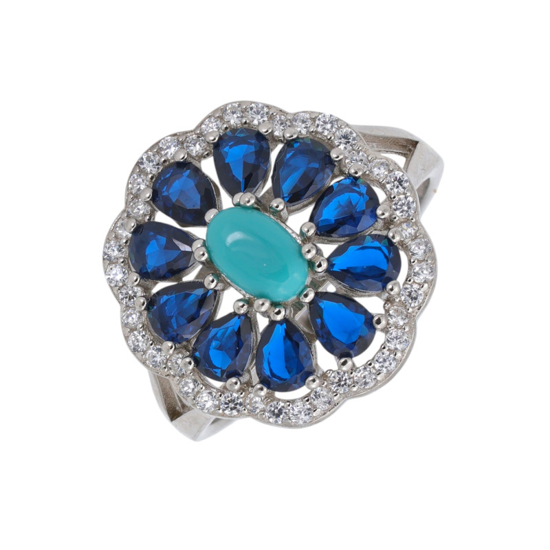 Кольцо из серебра с бирюзой