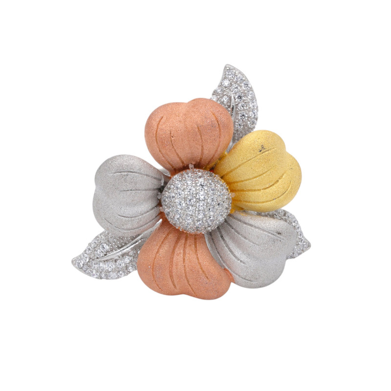 Кольцо из серебра с кубическим цирконием