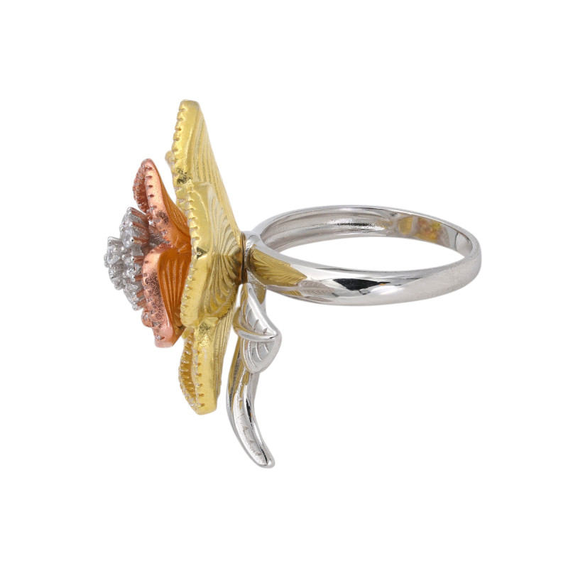 Кольцо из серебря с кубическим цирконием