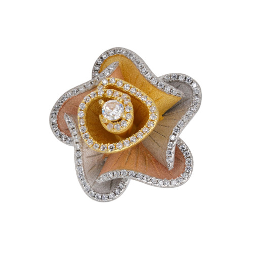 Кольцо из серебра с кубическим цирконием