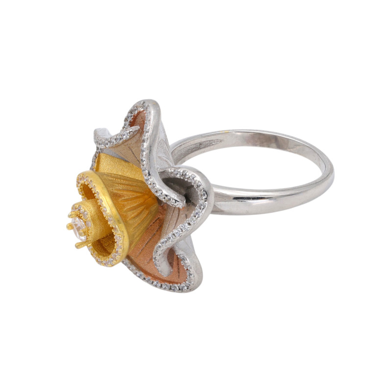 Кольцо из серебра с кубическим цирконием