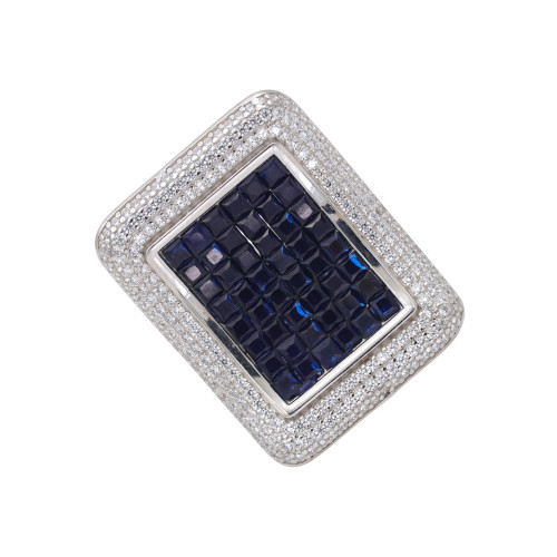 Кольцо из серебра с сапфирами