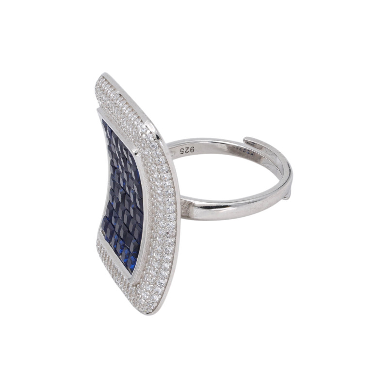 Кольцо из серебра с сапфирами