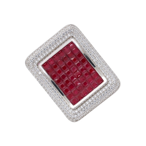 Серебряное кольцо с рубинами