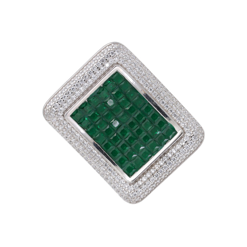 Серебряное кольцо с изумрудами