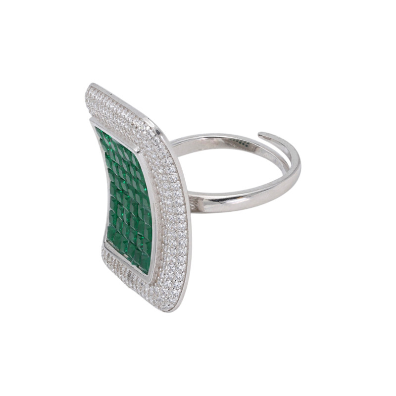 Серебряное кольцо с изумрудами