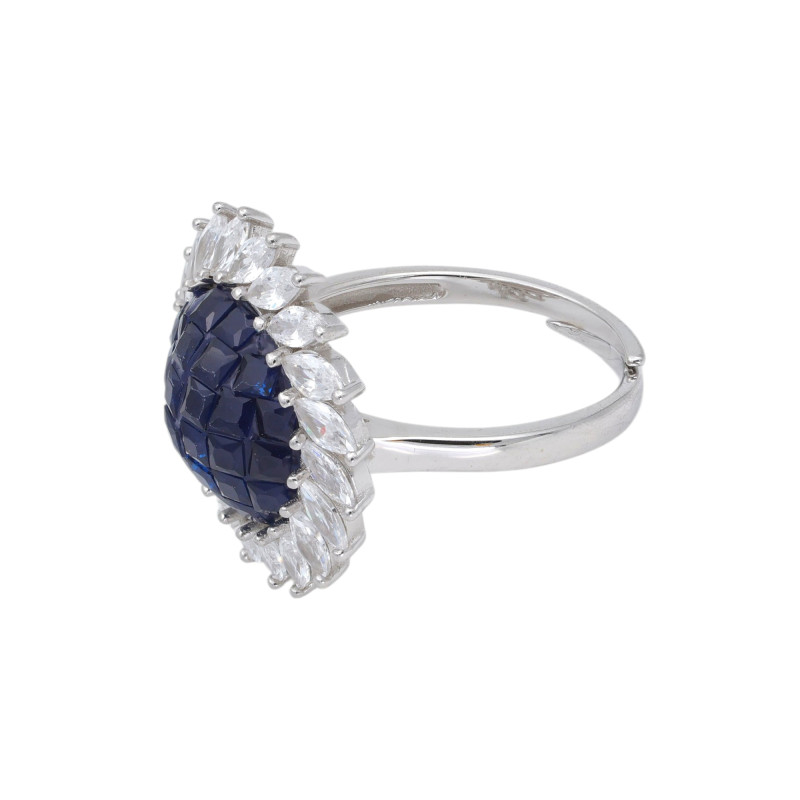 Кольцо из серебра с сапфирами