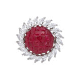 Серебряное кольцо с рубинами