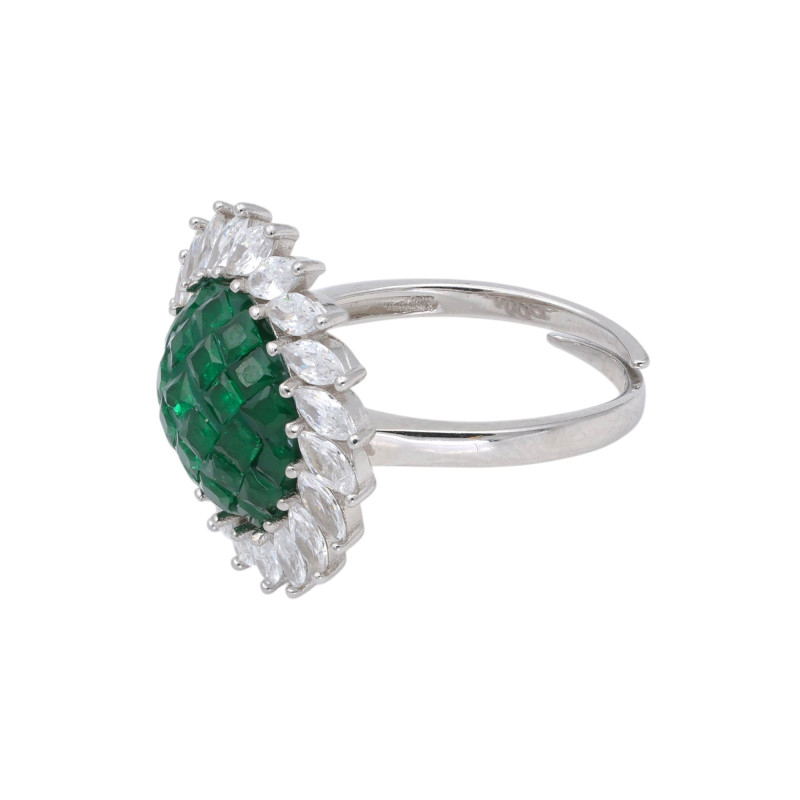 Серебряное кольцо с изумрудами