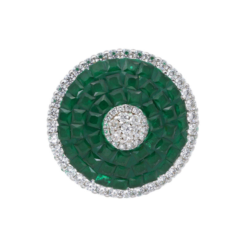 Серебряное кольцо с изумрудами