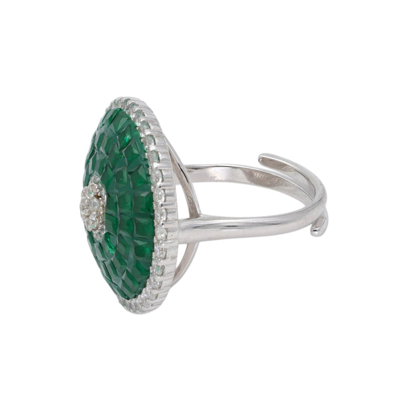 Серебряное кольцо с изумрудами