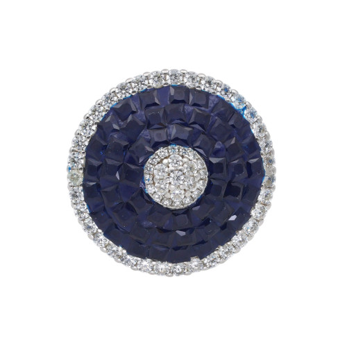 Серебряное кольцо с сапфирами