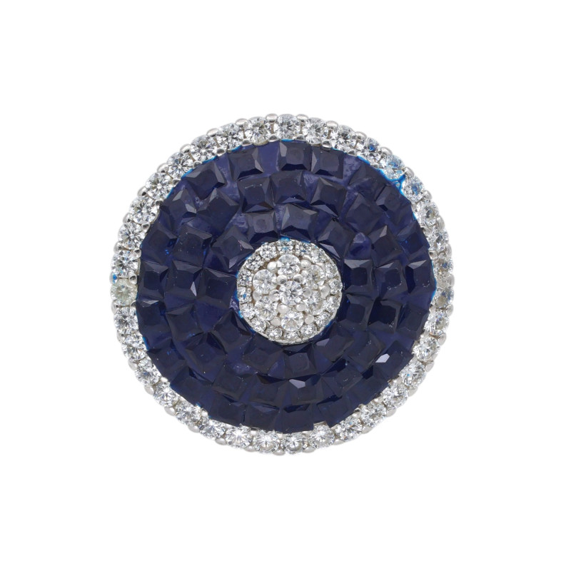 Серебряное кольцо с сапфирами