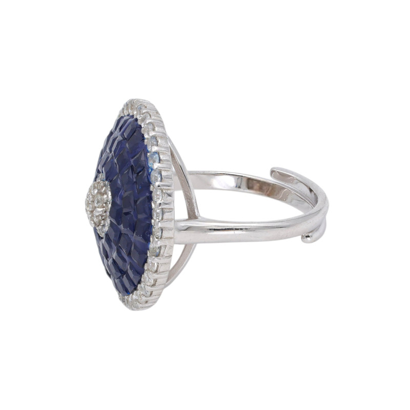 Серебряное кольцо с сапфирами