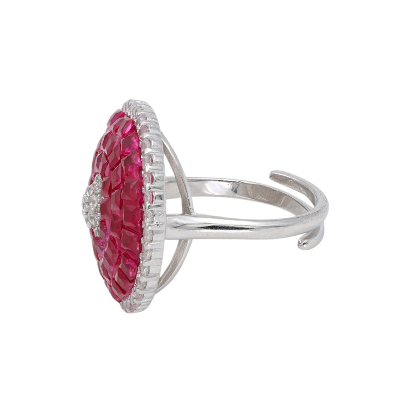 Серебряное кольцо с рубинами