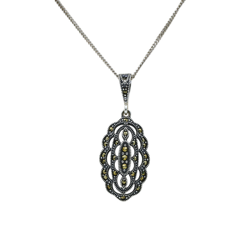 Подвеска из серебра с марказитами