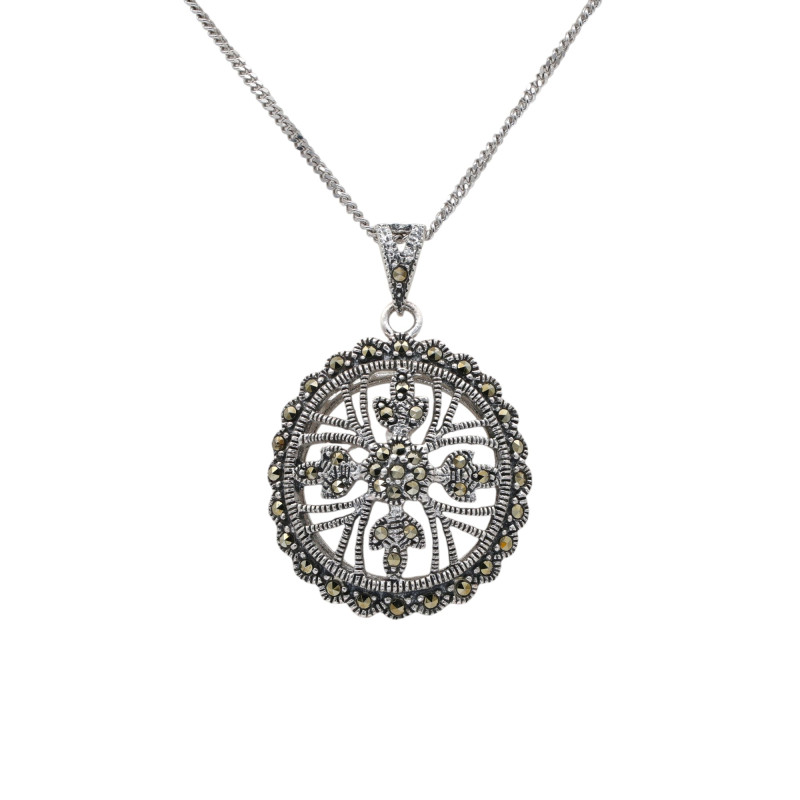 Серебряная подвеска с марказитом