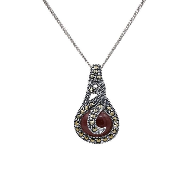 Подвеска из серебра с марказитами