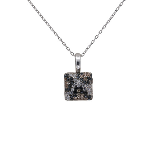 Серебряное колье с кубическим цирконием