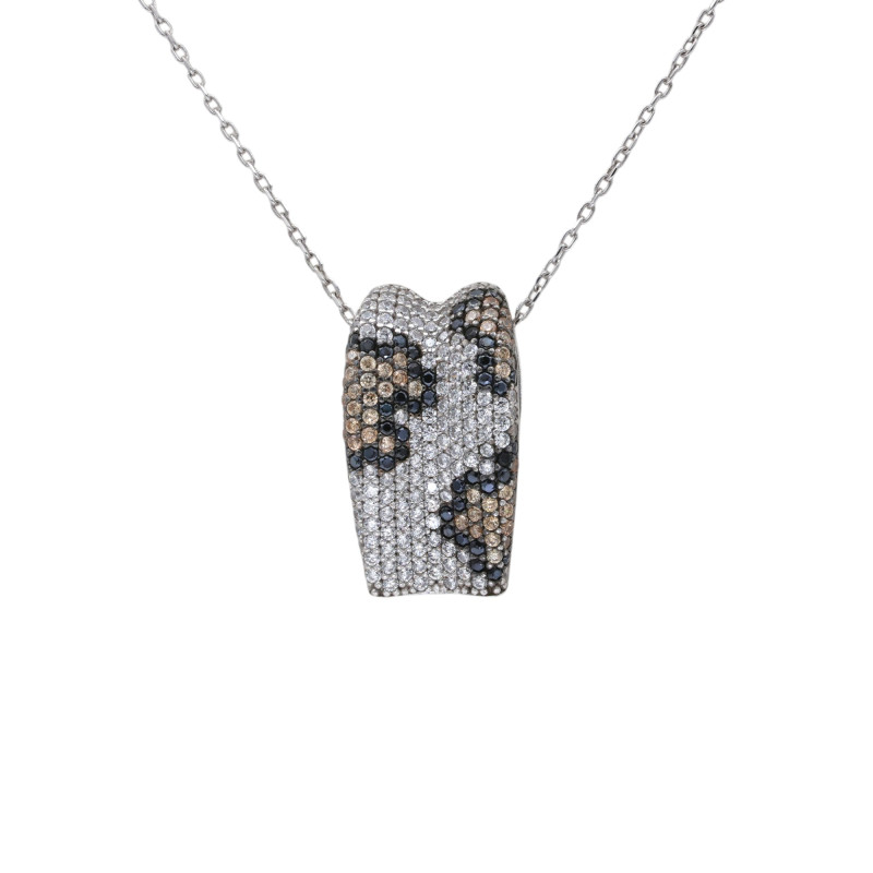 Серебряное колье с кубическим цирконием