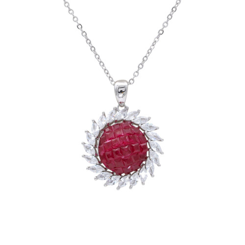 Колье из серебра с рубинами