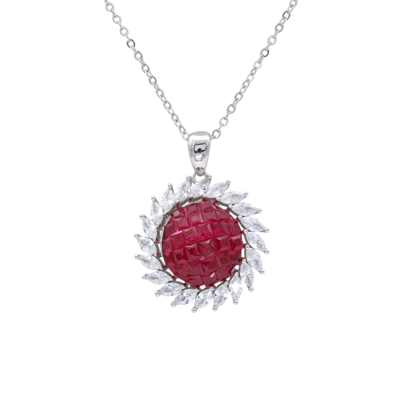 Колье из серебра с рубинами