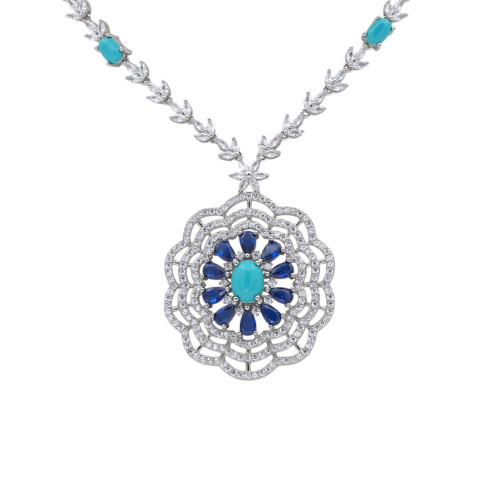 Серебряное колье с бирюзой