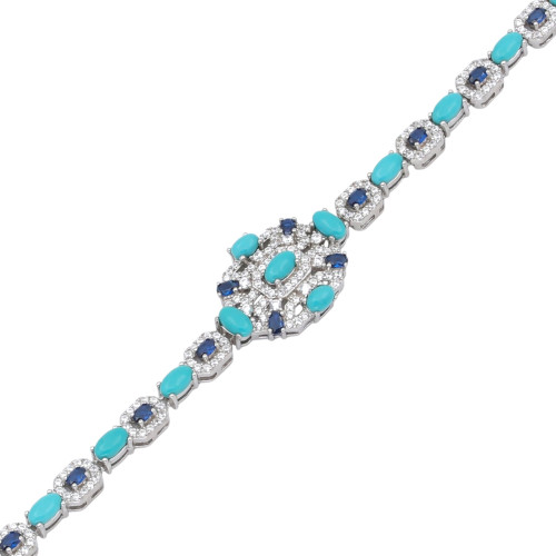 Браслет из серебра с бирюзой