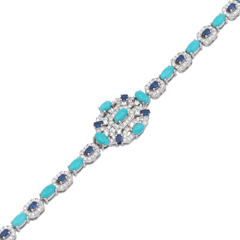 Браслет из серебра с бирюзой